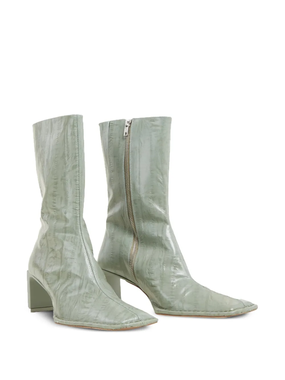 Miista 90mm Anitha eel-embossed square-toe boots | Ankle Boots | Image 2
