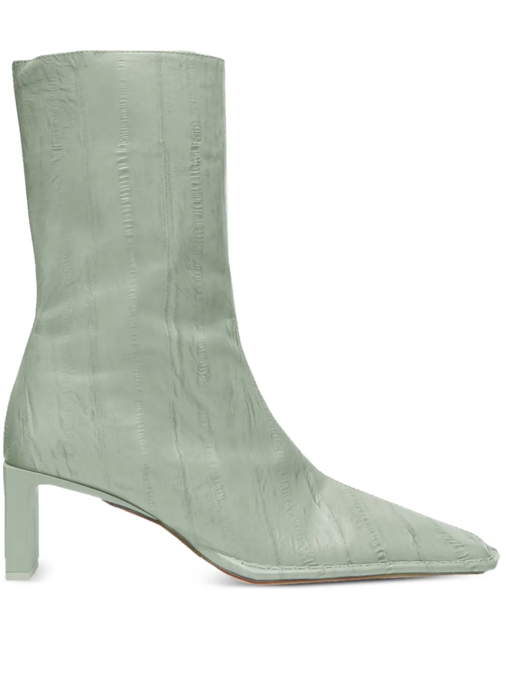 Miista 90mm Anitha eel-embossed square-toe boots Green