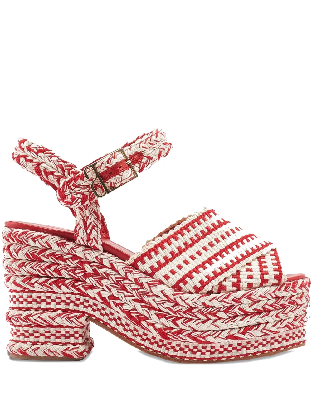 Antolina 90mm Brenda Braided-sole Platform Sandals In Red