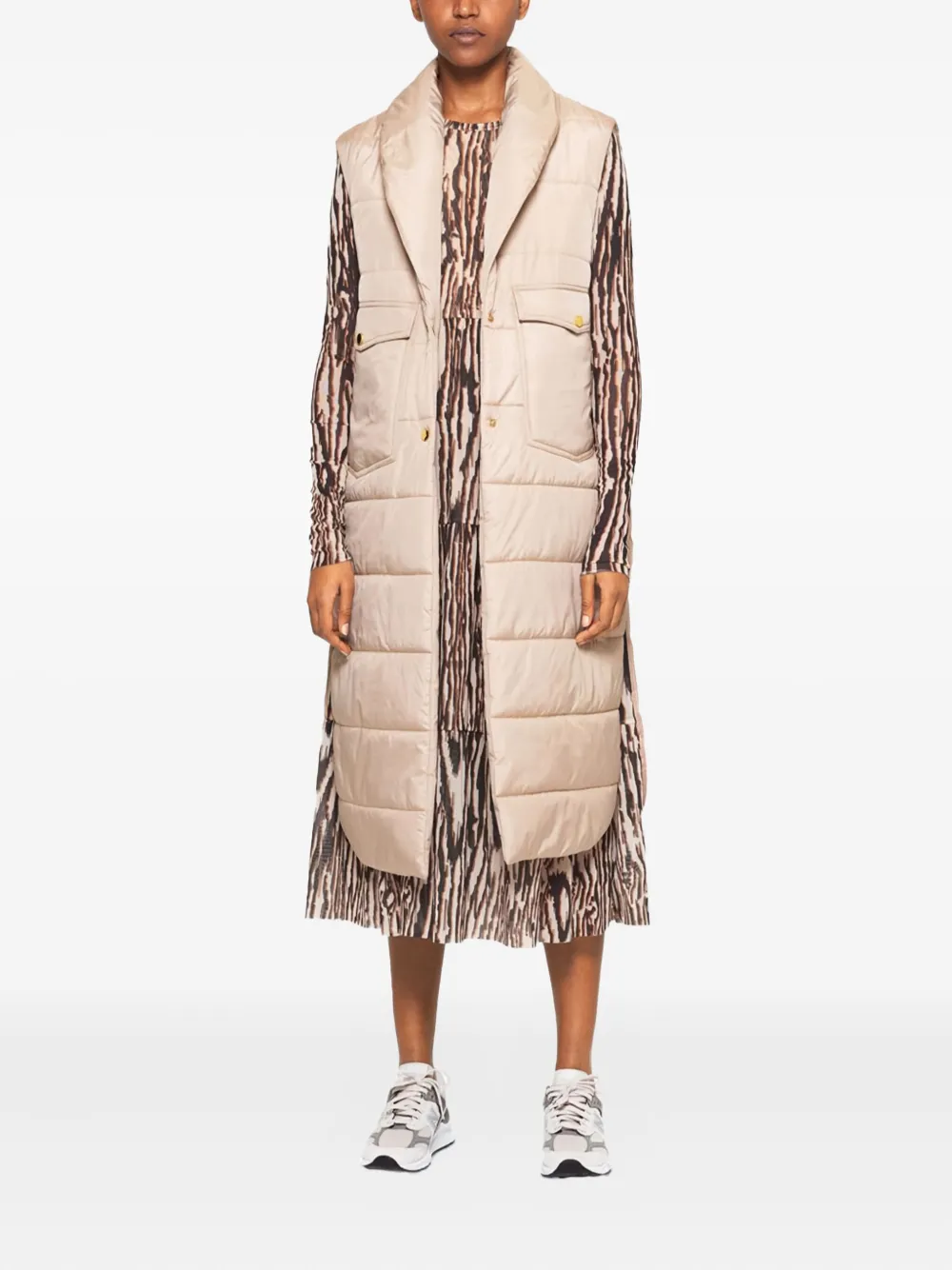 Baum Und Pferdgarten Diona Quilted Longline Gilet In Multi