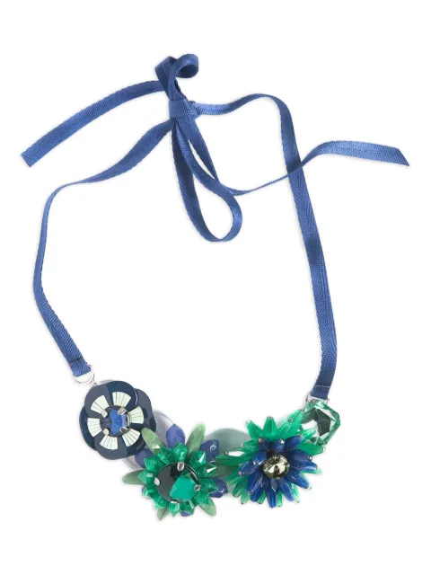 Marina Fossati Margaret floral-embellished ribbon necklace
