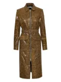 Gestuz Colette snakeskin-print belted midi dress - Brown