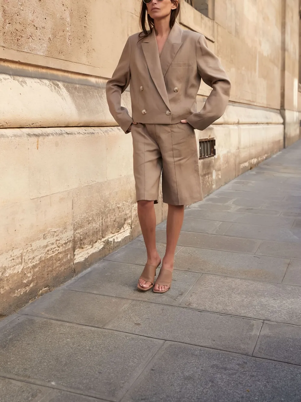 Loulou Studio Chagos Double-breasted Linen Blazer In Brown