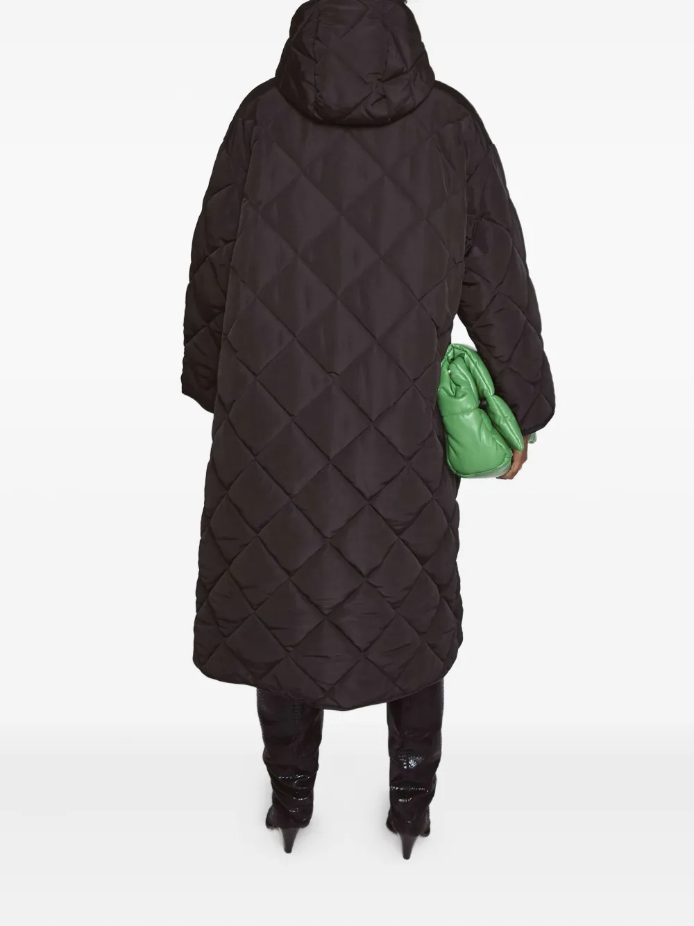 STAND STUDIO Sue quilted hooded coat - Zwart