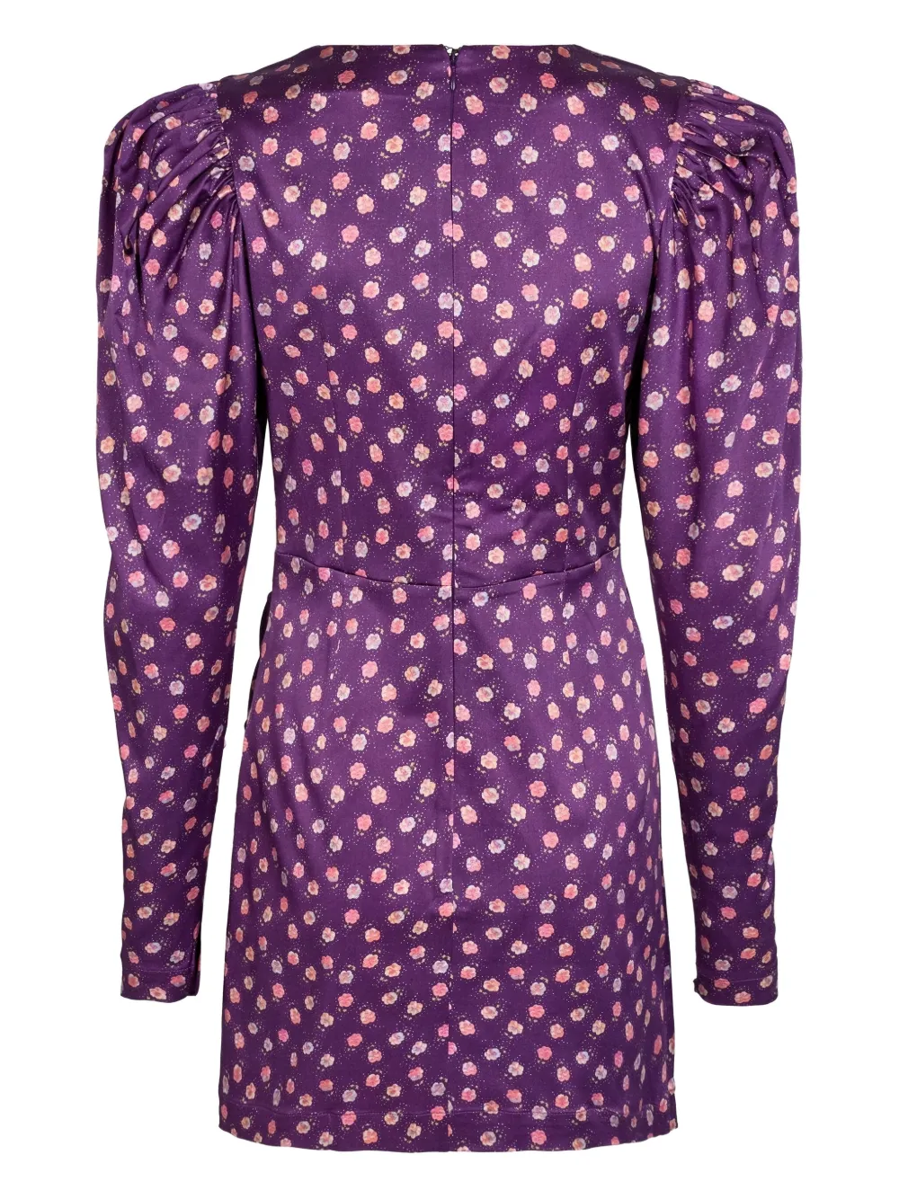 ROTATE BIRGER CHRISTENSEN puff-sleeve floral print mini dress Paars