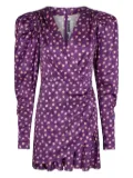ROTATE BIRGER CHRISTENSEN puff-sleeve floral print mini dress - Purple