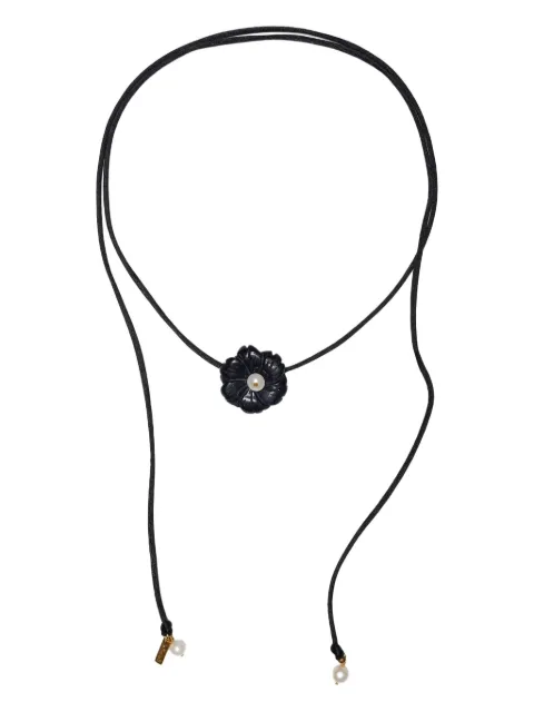 Labelled Jewellery flower-embellished necklace
