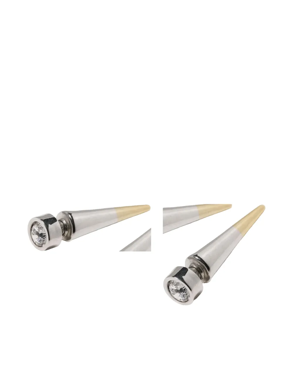 Panconesi diamanté-set spike earrings - Argento