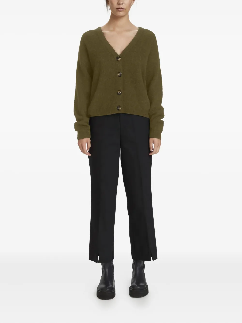 Gestuz V-neck Cardigan In Green