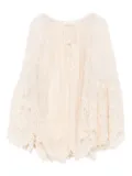 ZIMMERMANN lace-trimmed bell-sleeve blouse - Neutrals