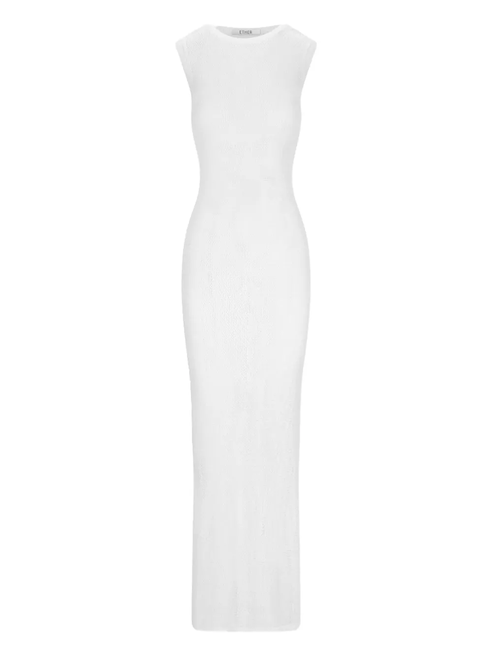ETHER Tiaki side-slit ribbed maxi dress | White | Image 1