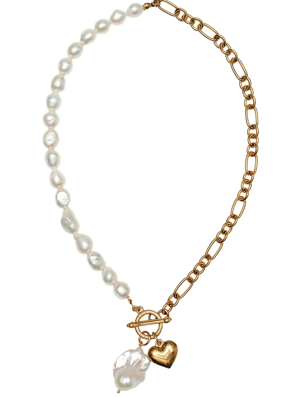 Labelled Jewellery pearl heart-pendant necklace - Wit