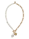 Labelled Jewellery pearl heart-pendant necklace - White