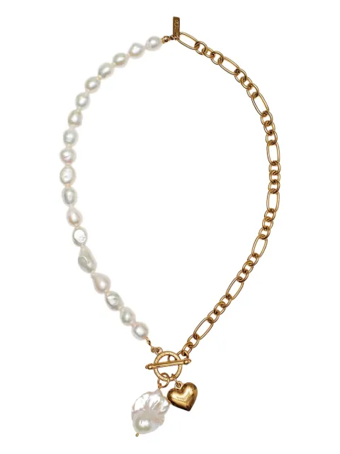 Labelled Jewellery pearl heart-pendant necklace