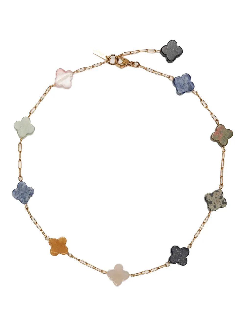 Labelled Jewellery قلادة سلسلة بزينة برسيم | ألوان محايدة | Image 1