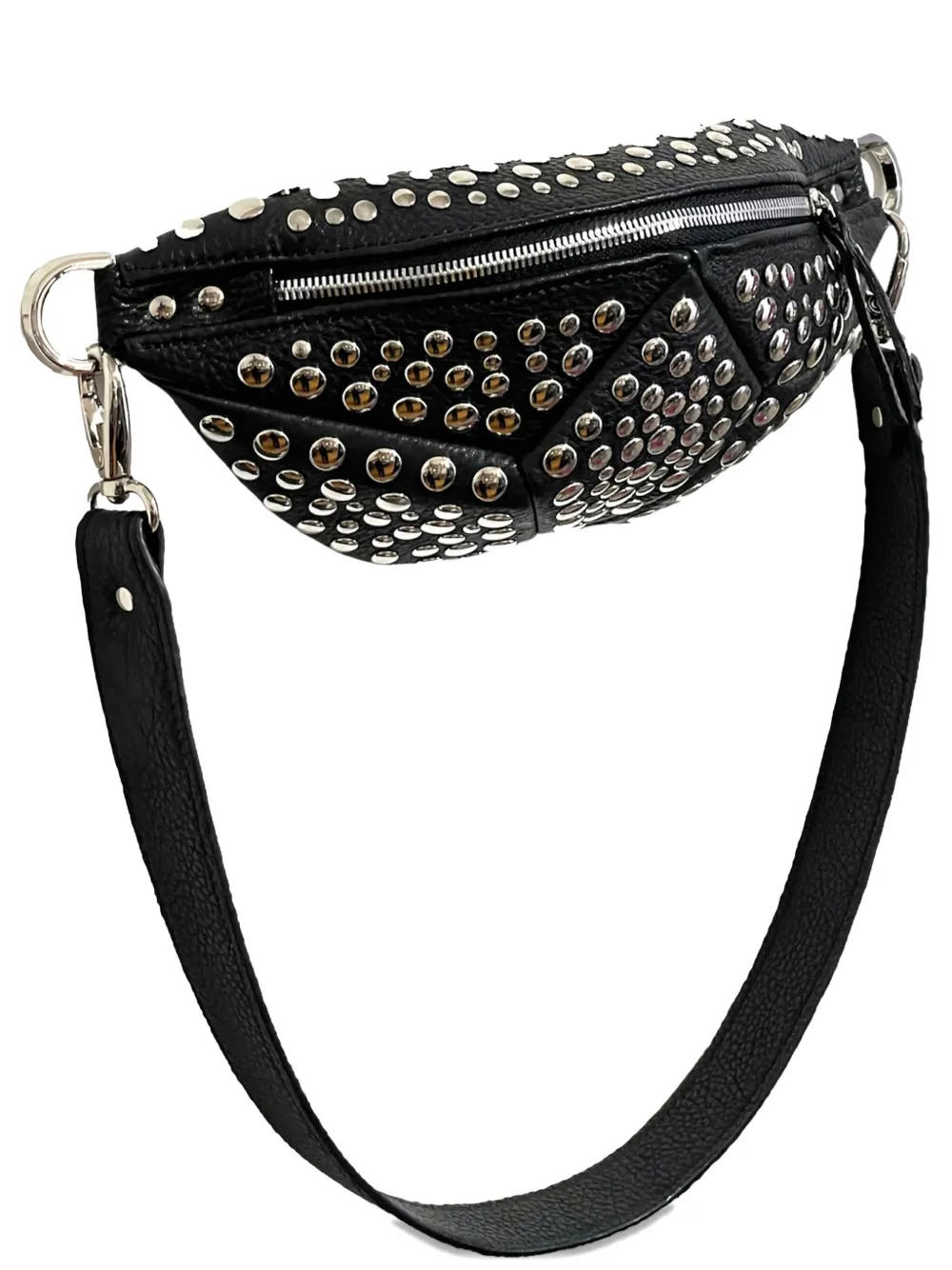 NASHA rivet-embellished leather shoulder bag - Zwart