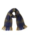 Stone checked-pattern scarf - Blue