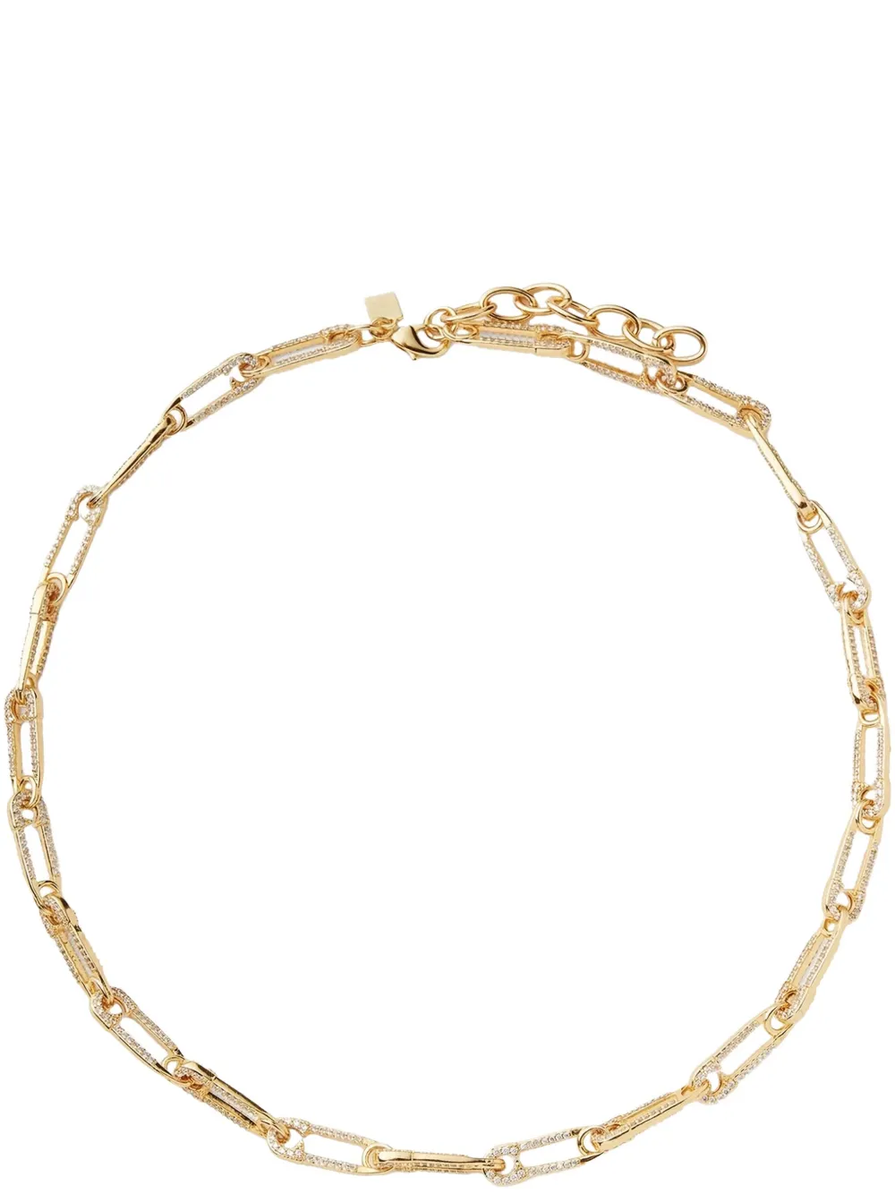 Crystal Haze Locked pave-set chain necklace - Goud
