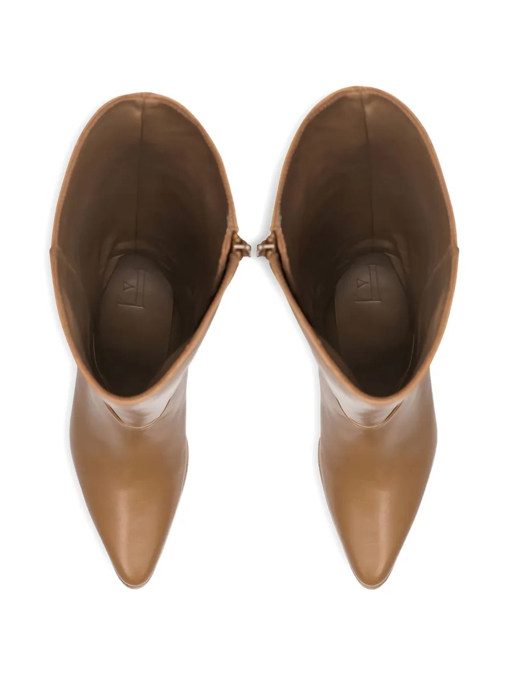 Flattered Tess leren knielaarzen met rits Beige