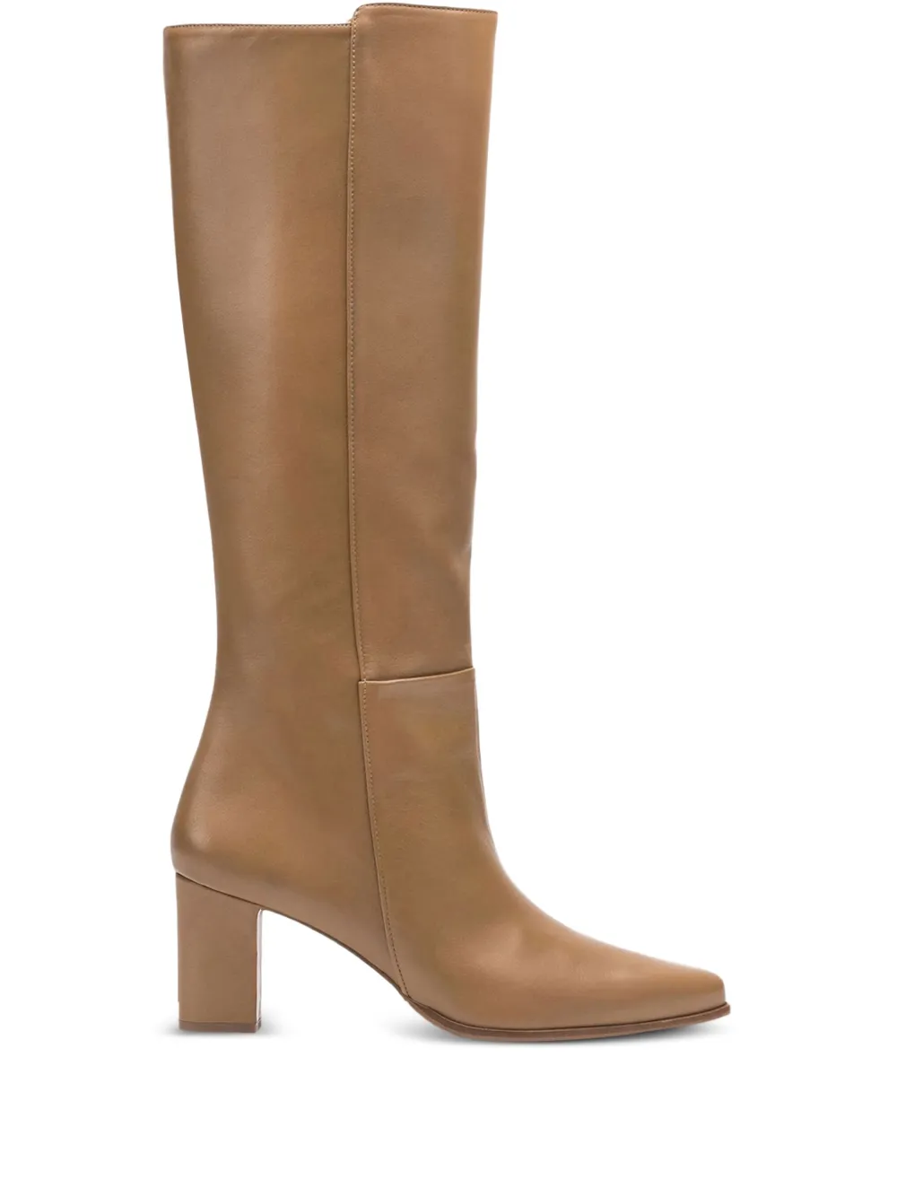 Flattered Tess leather zip-detail knee-high boots Neutrals