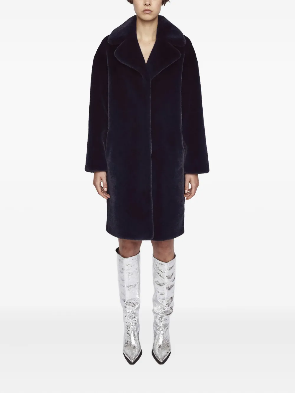 STAND STUDIO Camille Cocoon faux-fur coat Blauw