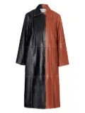 STAND STUDIO Nino leather two-tone coat - Black