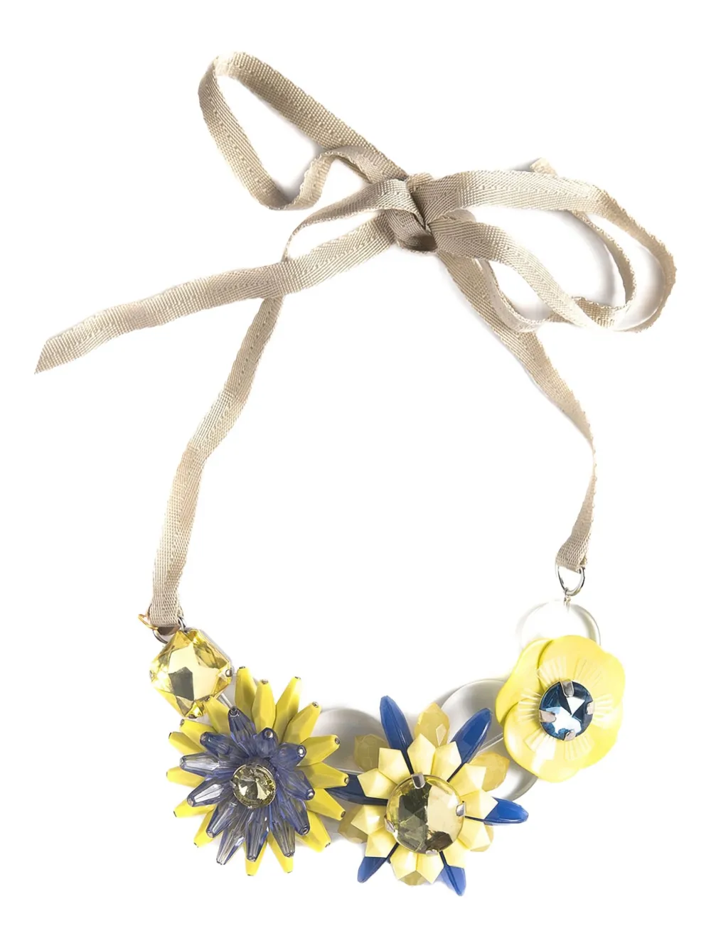 Marina Fossati Margaret Floral-embellishment Necklace In Yellow