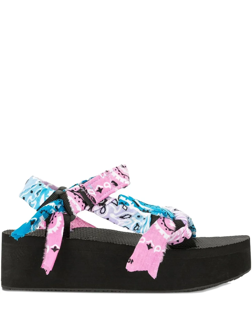 Arizona Love 2.5mm Trekky Bandana Platform Sandals In Black