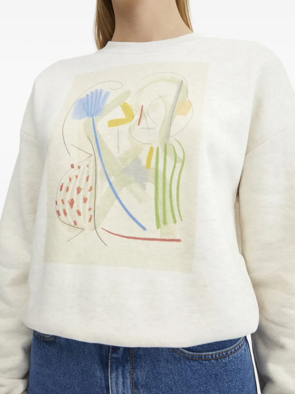 Rodebjer abstract-print cotton sweatshirt Wit