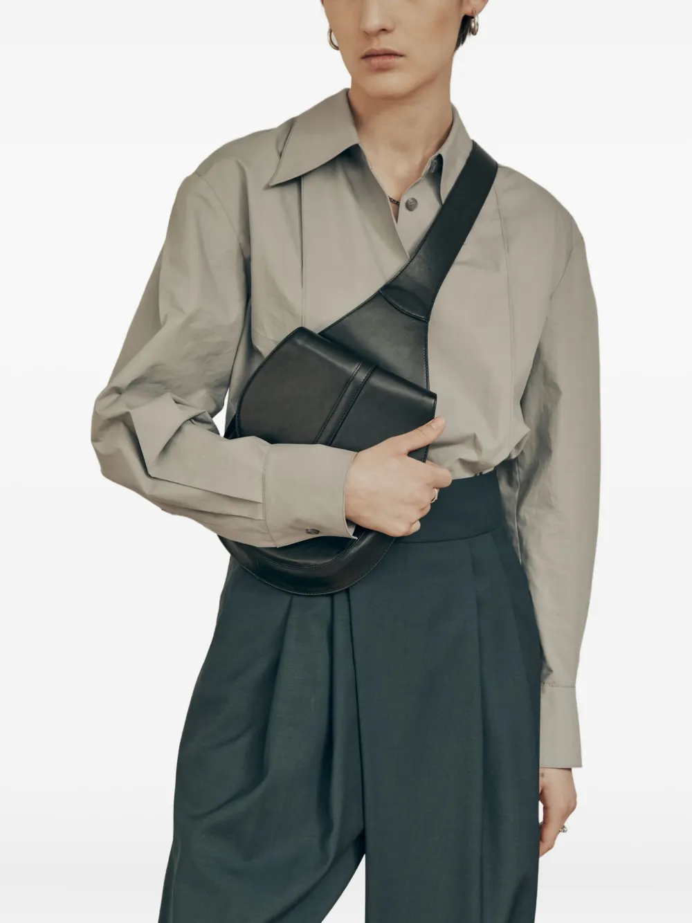 Low Classic Balloon-sleeve Cotton Shirt In Gray