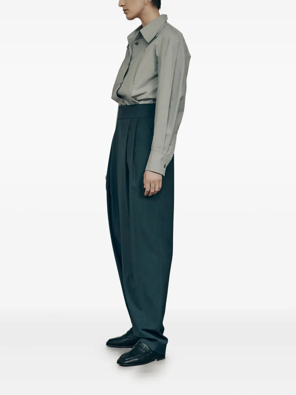 Low Classic Balloon-sleeve Cotton Shirt In Gray