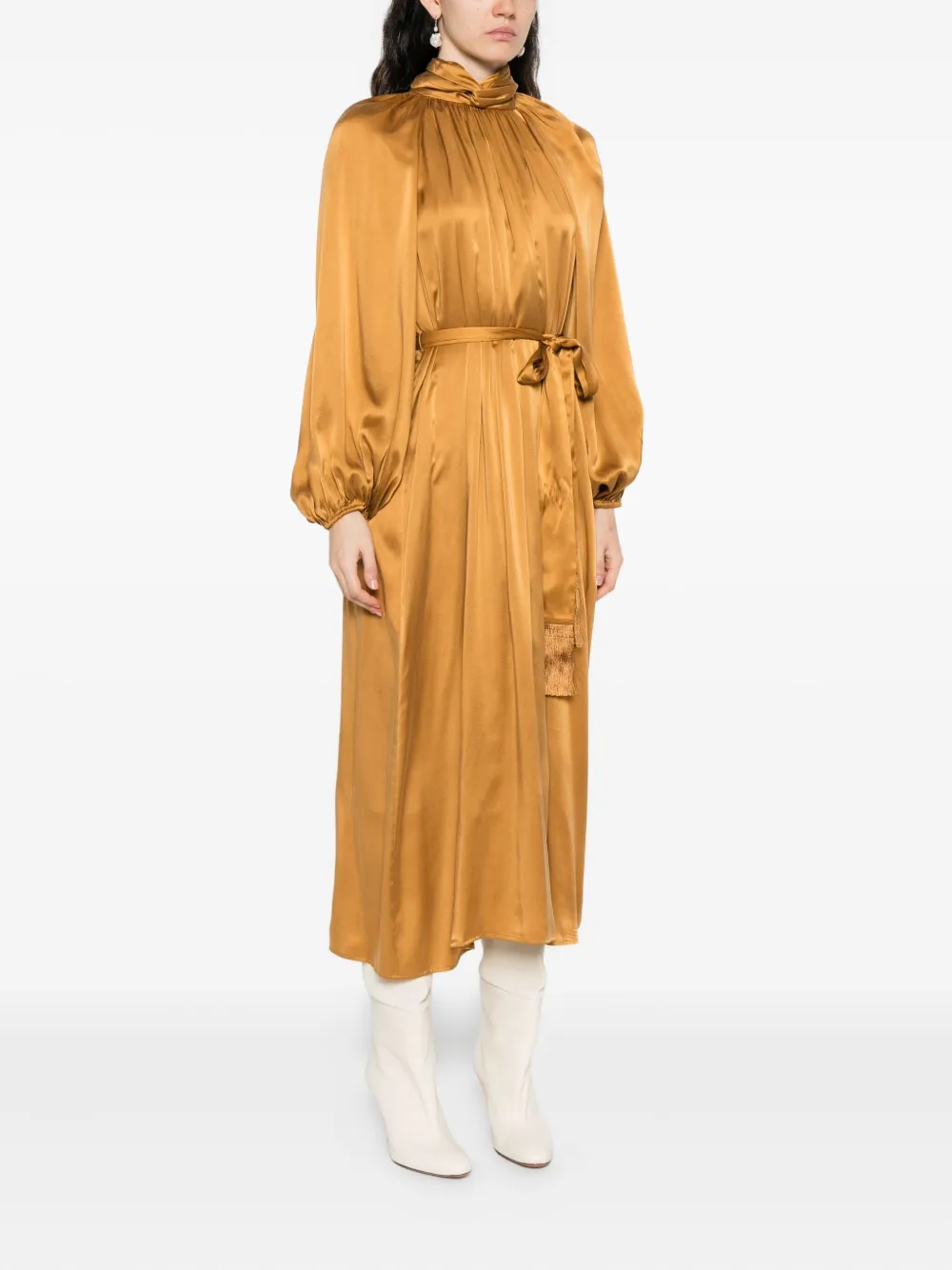 ZIMMERMANN Hypnotic Twist Sheath midi dress Bruin