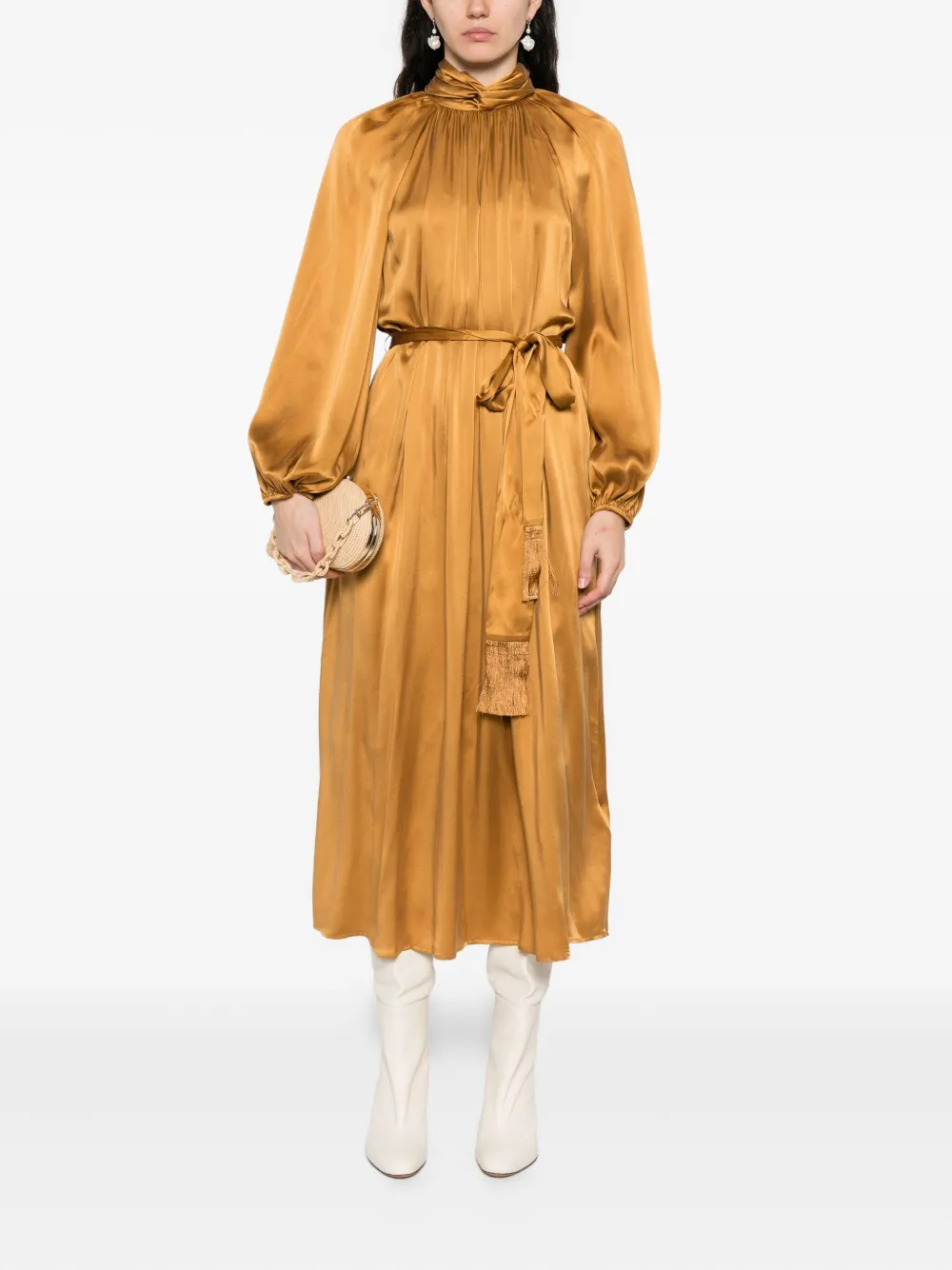 ZIMMERMANN Hypnotic Twist Sheath midi dress Bruin