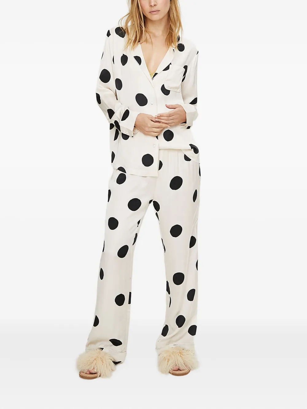Love Stories Billy Polka-dot Pyjama Pants In White