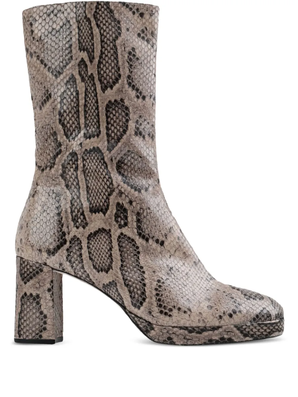 Miista 80mm Carlota Snakeskin-effect Block-heel Boots In Brown