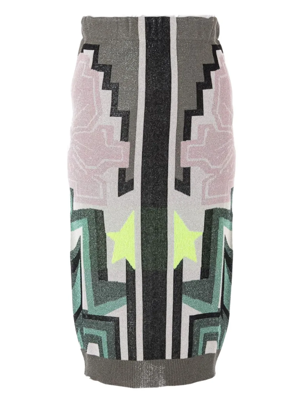 Circus Hotel geometric-print midi skirt - Beige