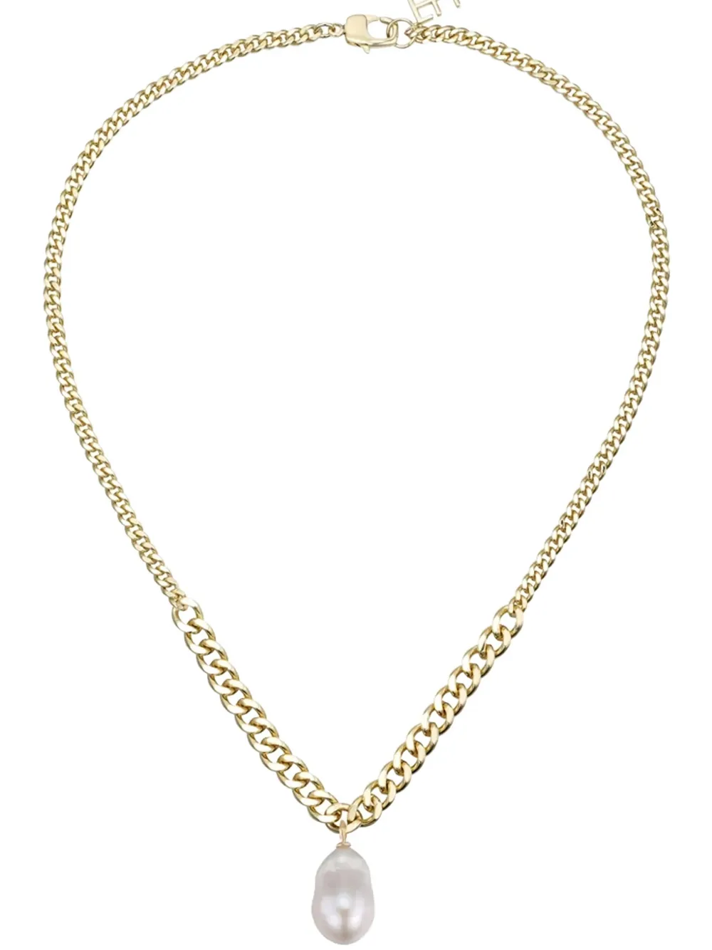F+H Studios pearl-embellished curb-chain necklace - Goud