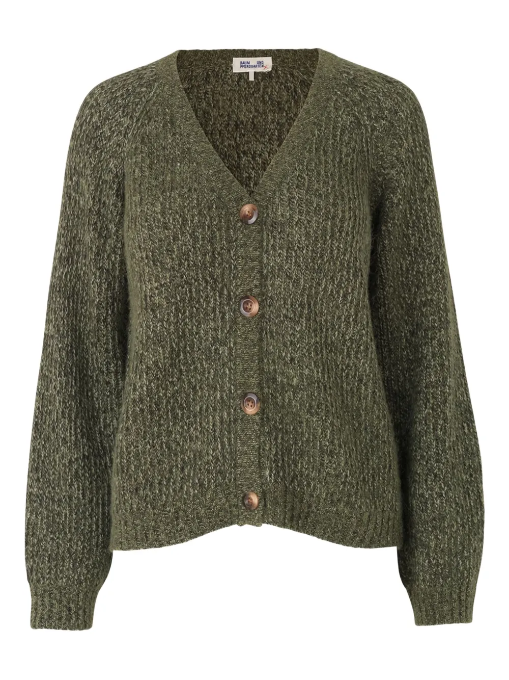 Baum Und Pferdgarten V-neck Wool Cardigan In Green
