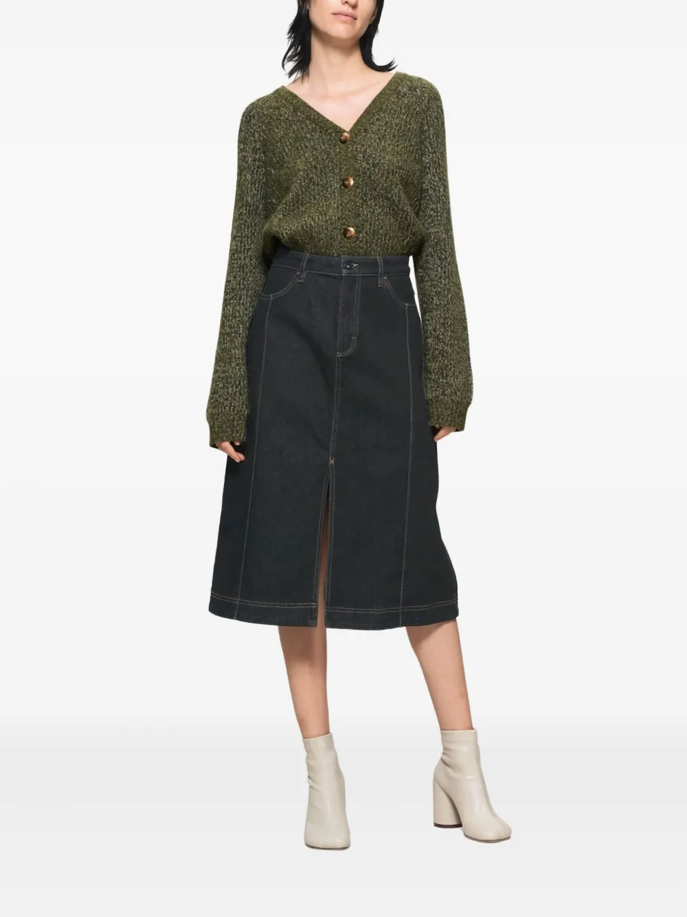 Baum Und Pferdgarten V-neck Wool Cardigan In Green