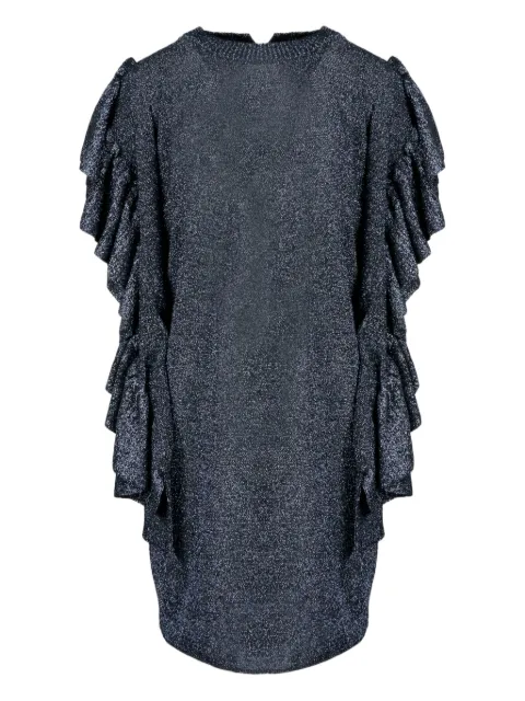 Circus Hotel frill-sleeve glitter dress