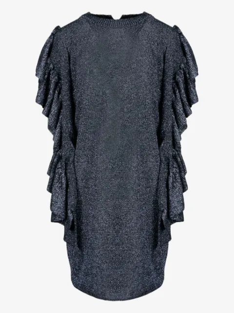 Circus Hotel frill-sleeve glitter dress