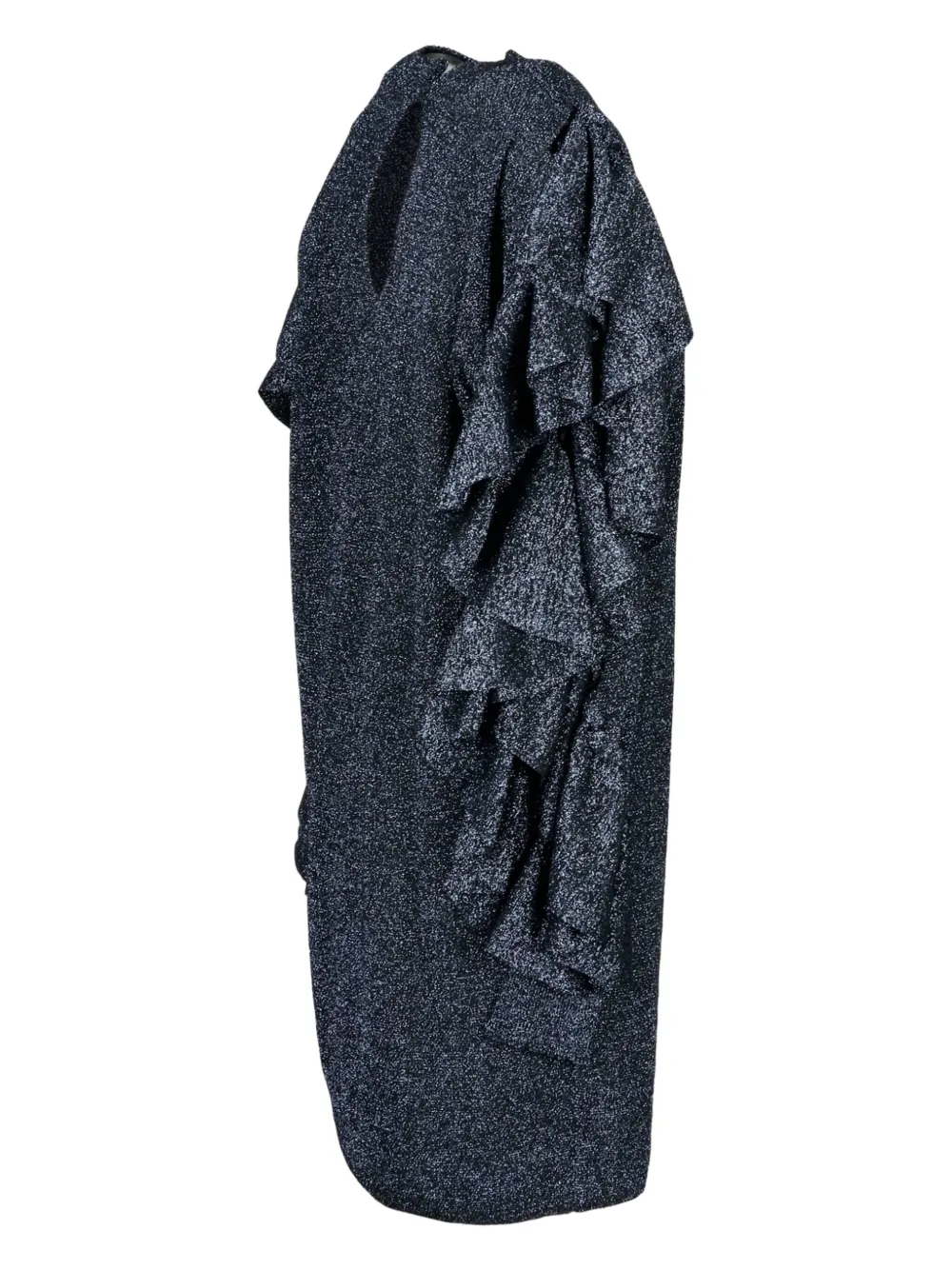 Circus Hotel frill-sleeve glitter dress - Grijs