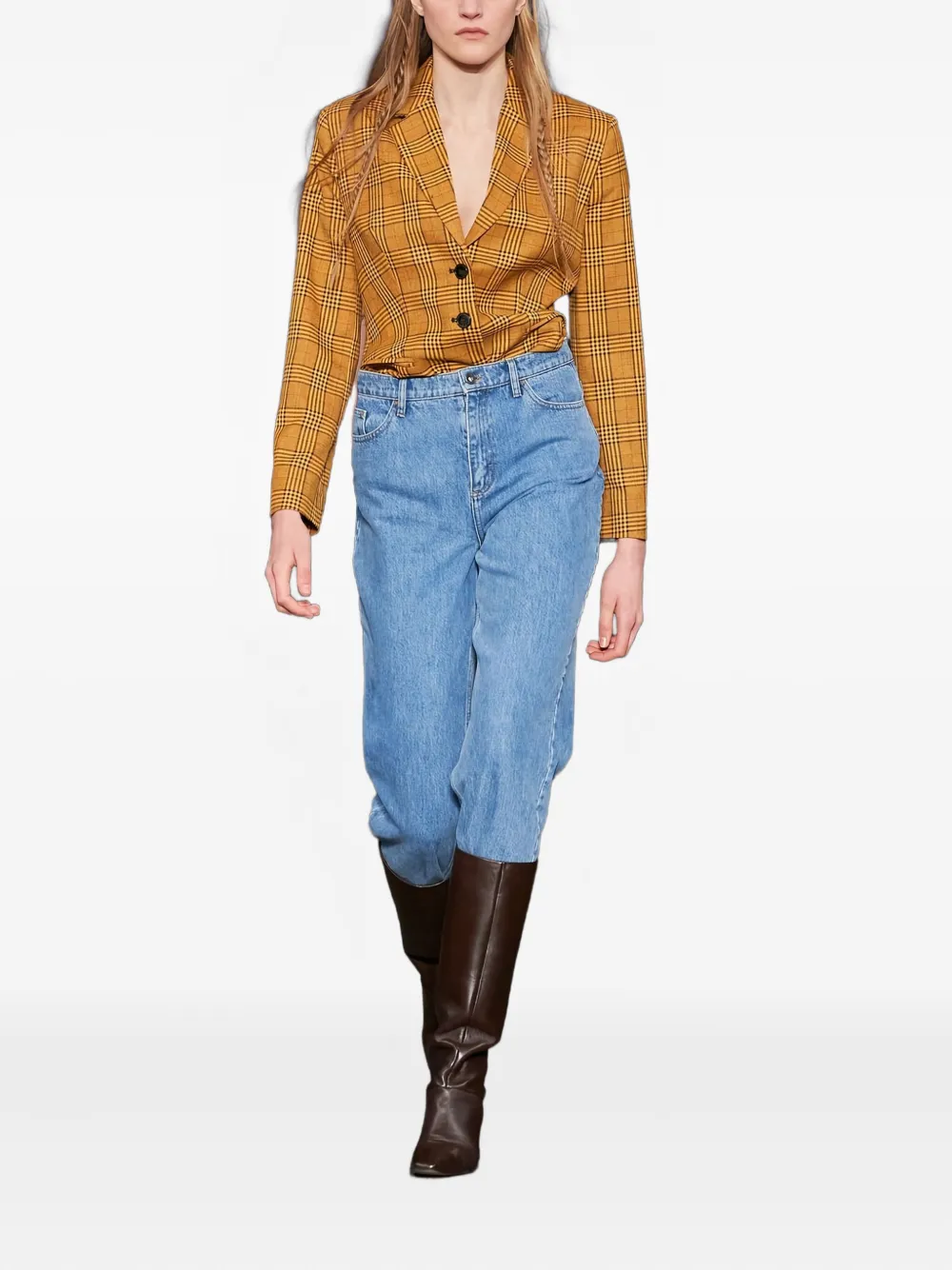 Baum Und Pferdgarten Bryony Checked Single-breasted Blazer In Brown