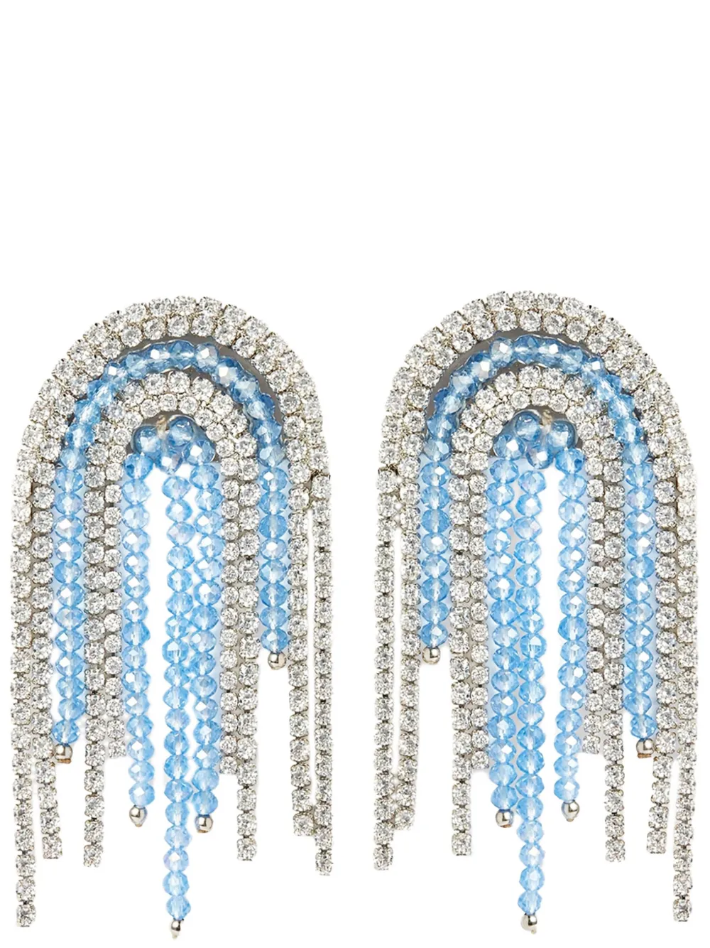 Crystal Haze Santorini crystal beaded fringe earrings - Blauw