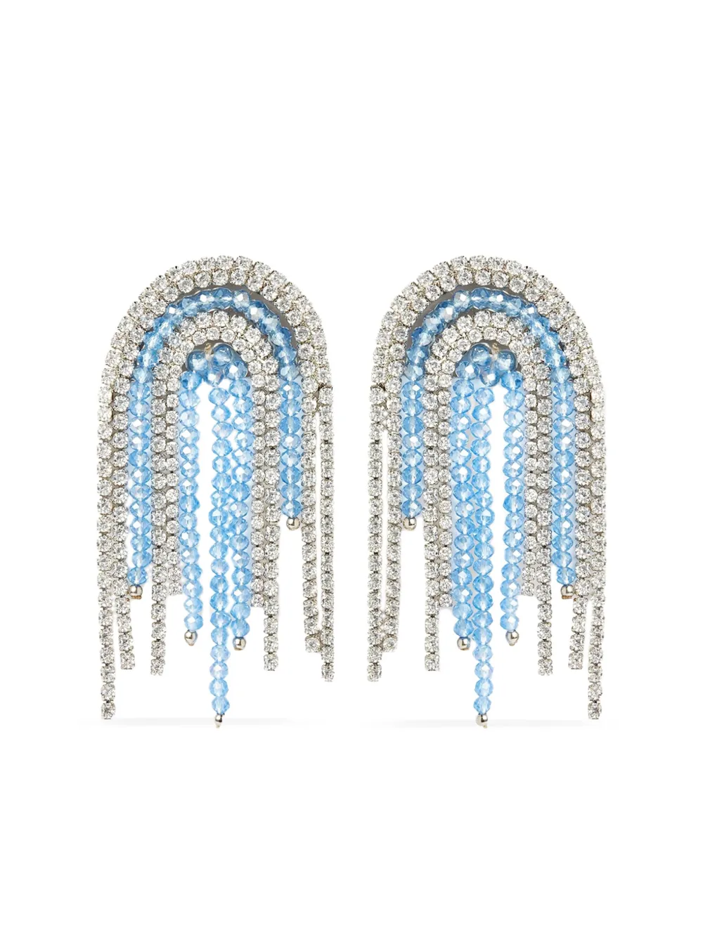 Crystal Haze Santorini crystal beaded fringe earrings | Blue | Image 1