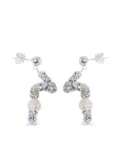 Pearl Octopuss. Y Tiny Snakes pearl crystal-embellished earrings - Silver