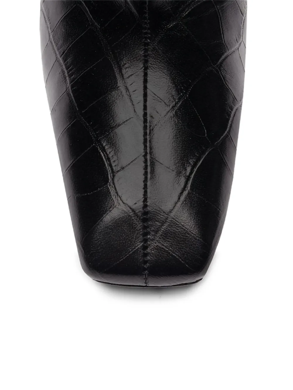 Miista Marcelle Crocodile-effect Square-toe Boots In Black