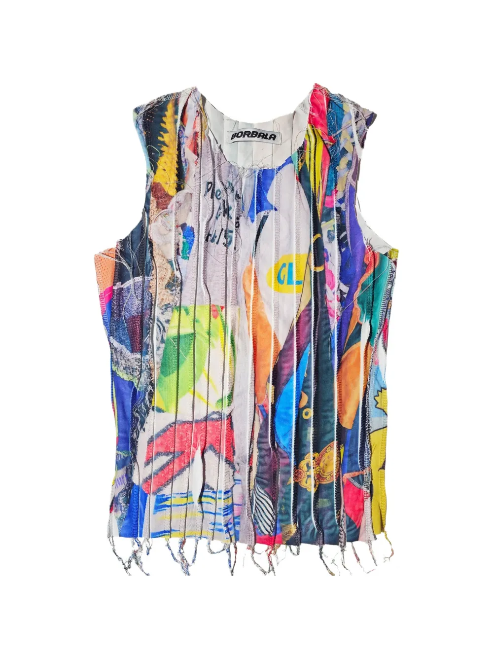 Borbala Illusion patchwork tank top - Blu