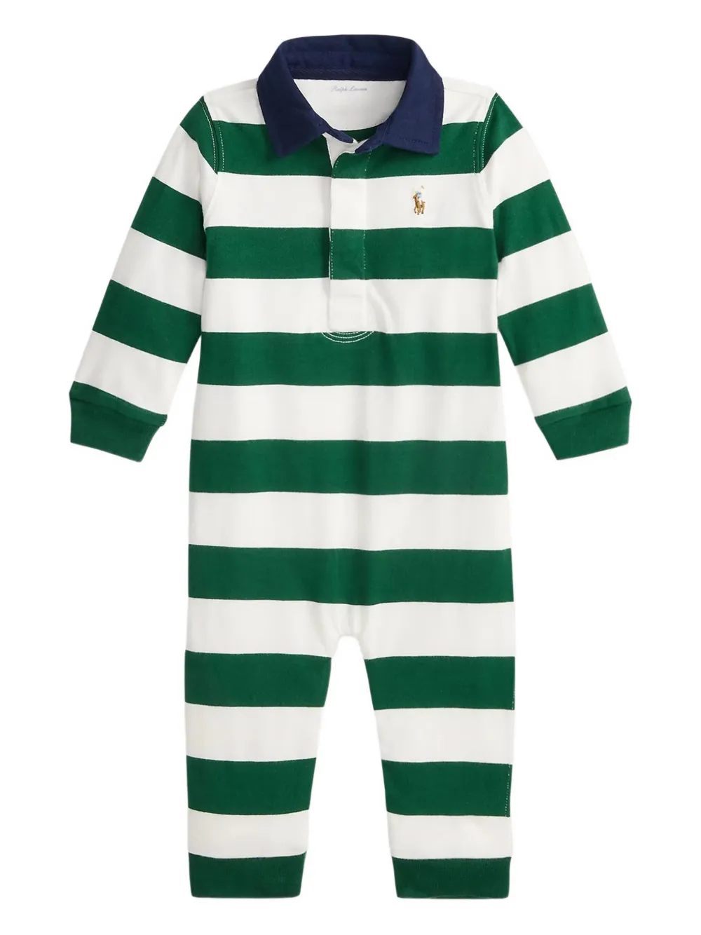 Polo Ralph Lauren Striped Long-sleeve Romper In Multi