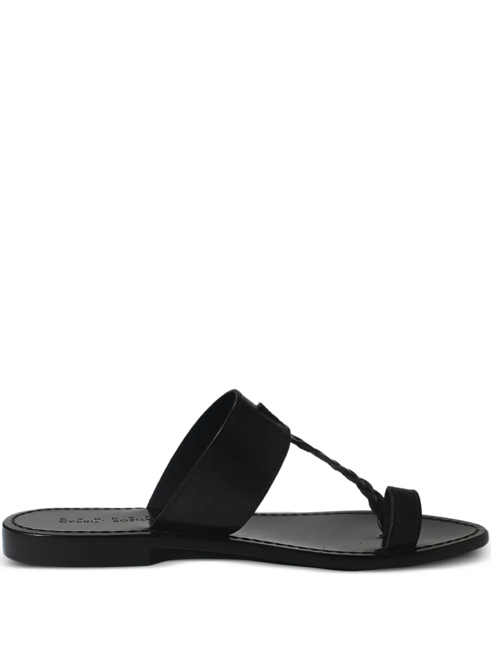 CAPRI POSITANO SANDALS Positano braided leather flat sandals - ブラック CAPRI POSITANO SANDALS Positano braided leather flat sandals - ブラック